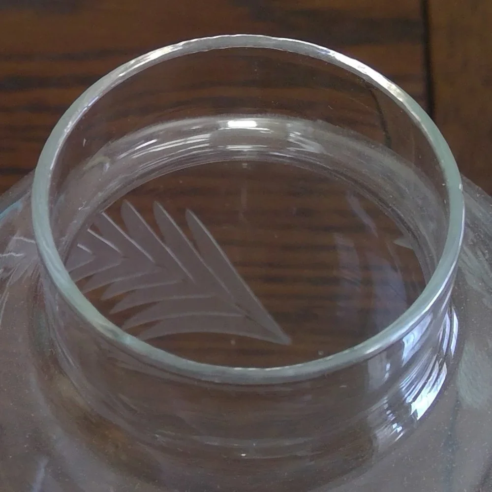 Glass Apothecary Jar, Etched Leaves + Berries